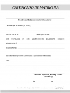 Block certificado matrícula