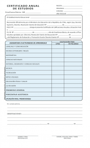 Certificado anual. set 50 unidades