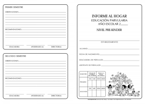 Informe al hogar prekinder (set 50 unidades)