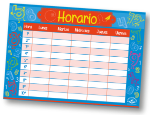 Horario mural números español