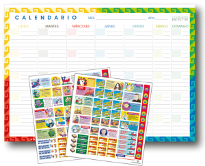 Calendario planificador mural español