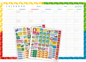 Calendario planificador mural inglés