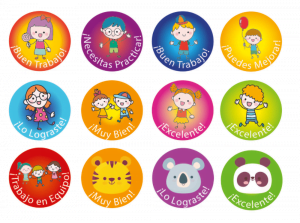 Hoja de stickers. refuerzo positivo
